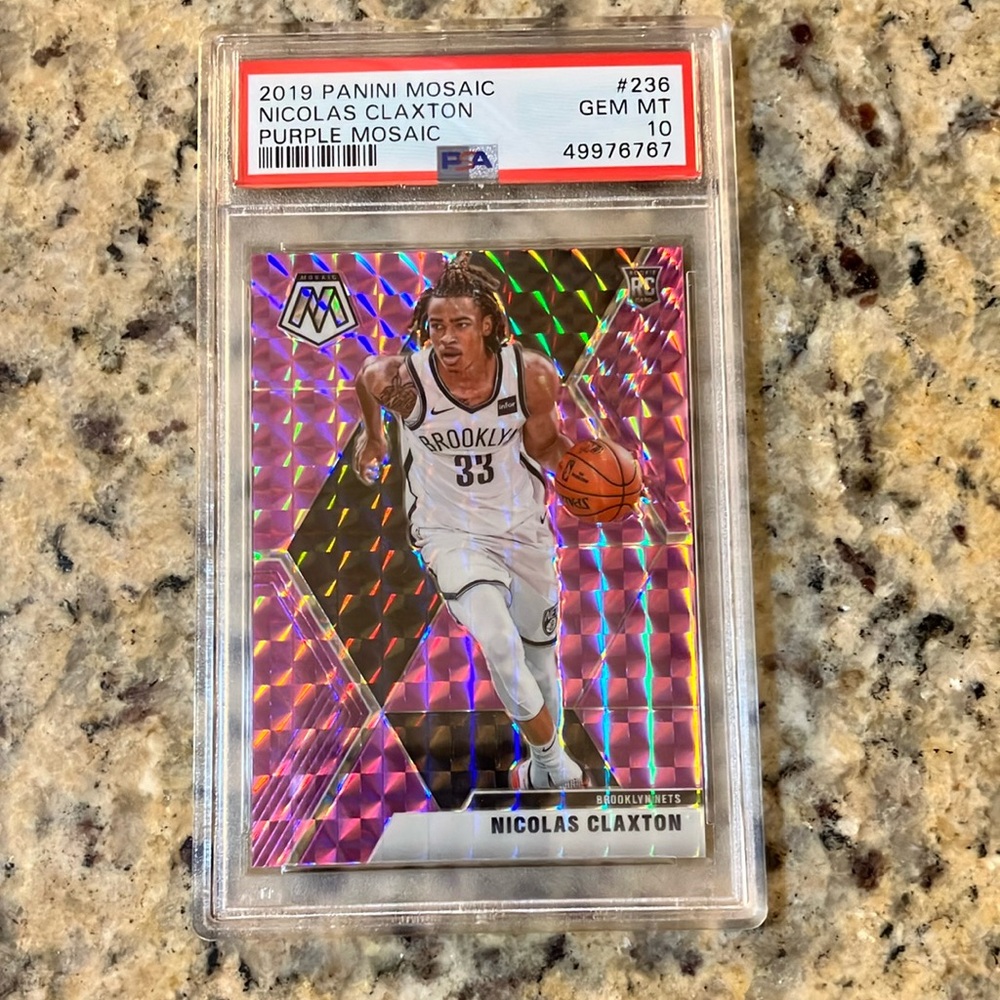 2019 Panini Purple Mosaic Nicolas Claxton PSA 10 #236 Rookie Card #43/49